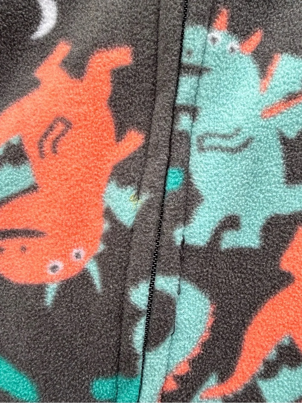 Carter's Dark Gray Fleece Footie Pajamas Orange and Blue Dragon Pattern size 3T